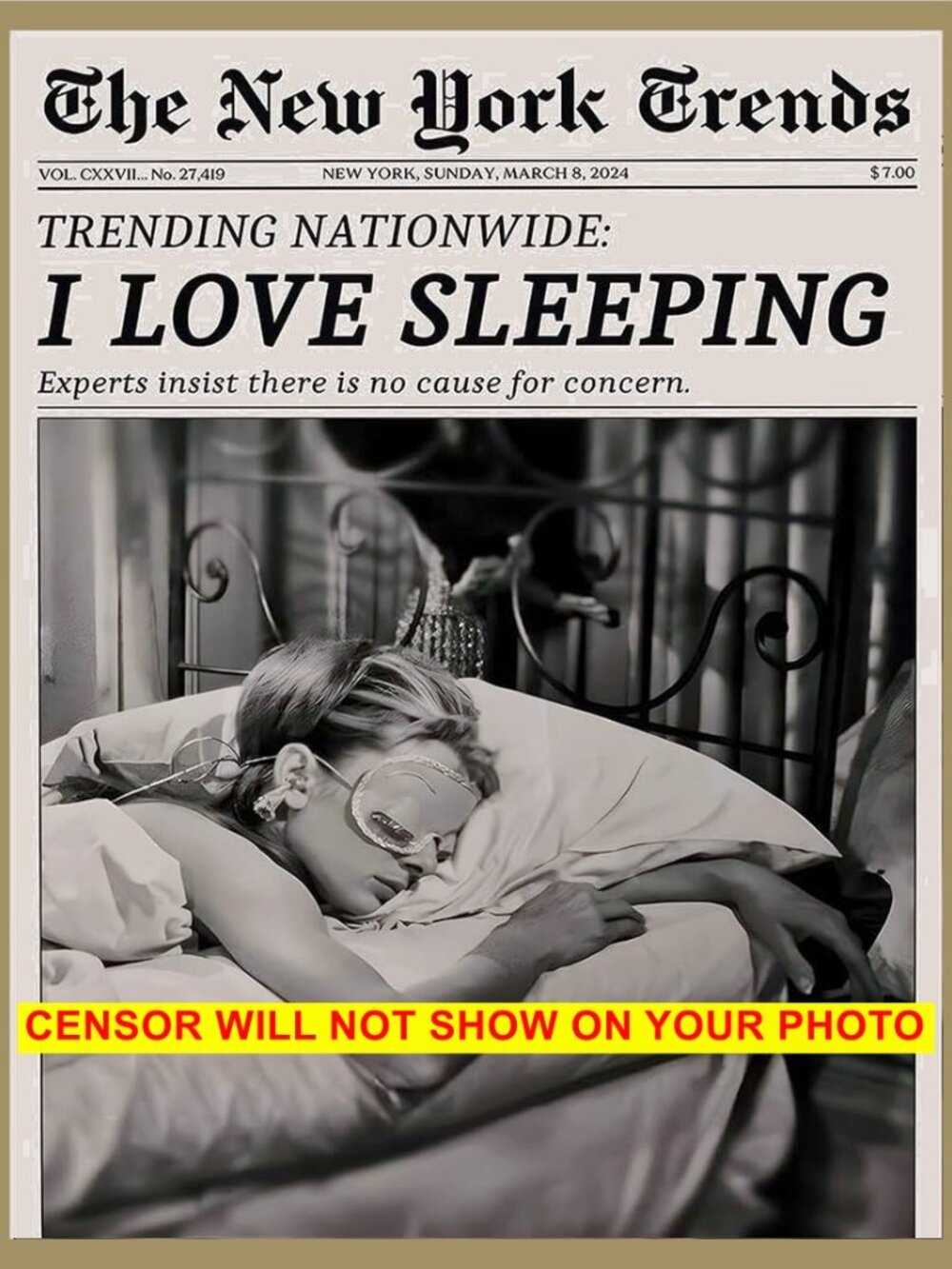 Home Wall Decor Photo Collectible Art Print 8x10 I Like Sleeping Cover Headline